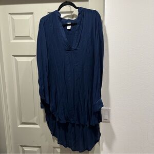 L*Spave Navy Blue Long Sleeve coverup  Tunic